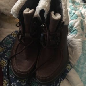 Cute clog style heels from England! Fur lining